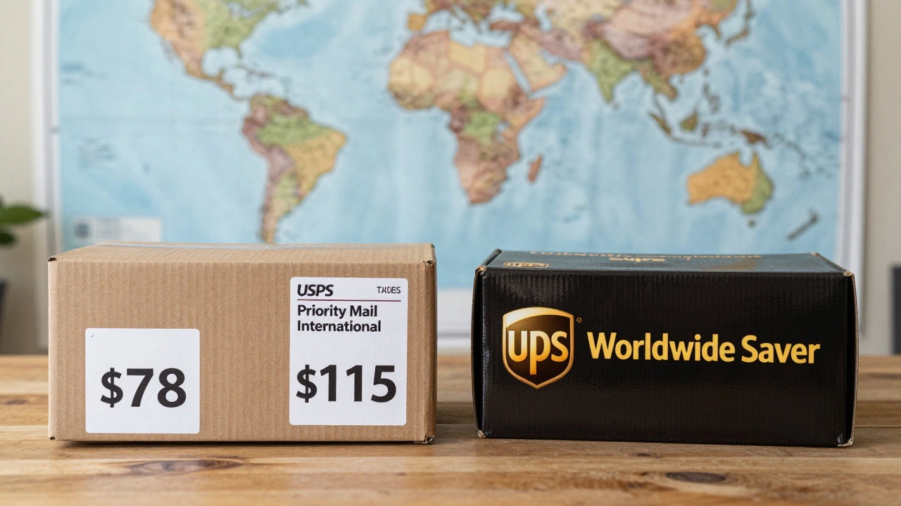 Which is cheaper, UPS or USPS for a 10 lb package? International shipping costs compared