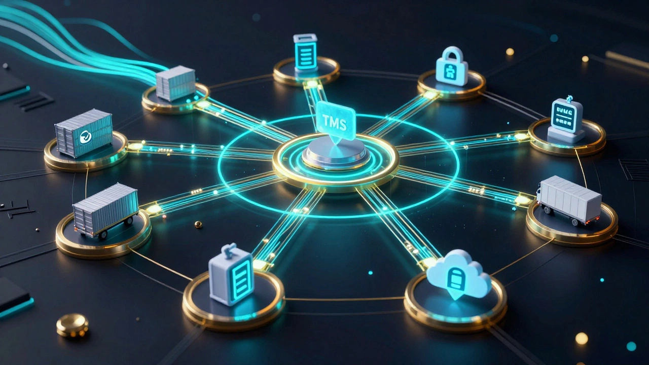 Abstract digital network representing integrated supply chain data