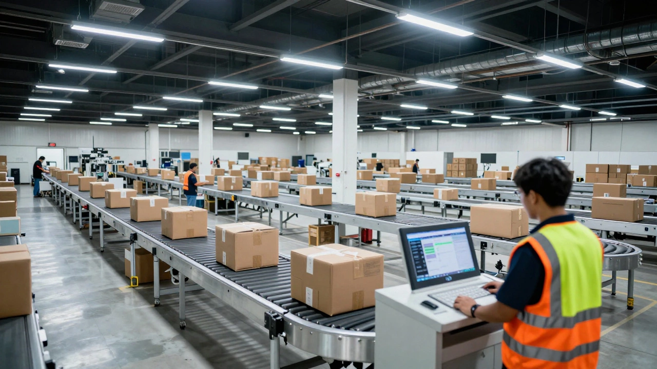 Automated sorting facility interior